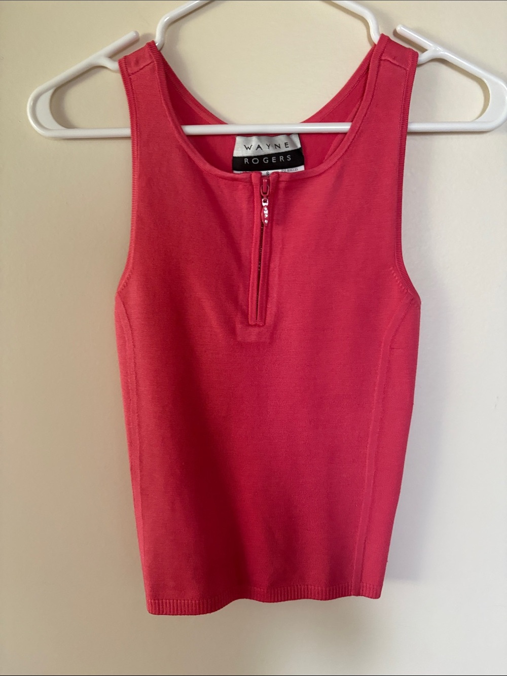 Wayne Rogers Coral Zip-Front Tank
